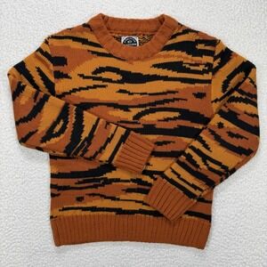 Airblaster Landform Sweater Men's Small Tiger Stripe Orange Black Streetwear
